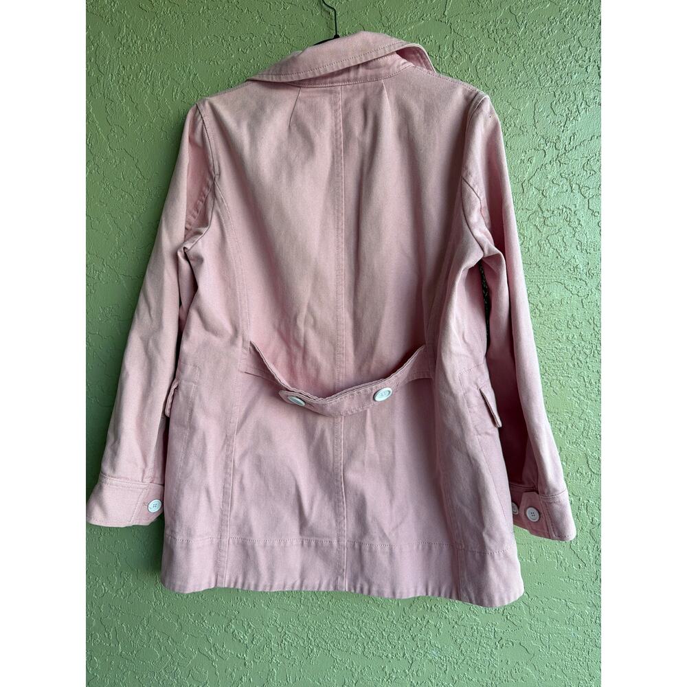 J. Crew Peacoat Womens 10 Pink Double Breasted Heavyweight Cotton Twill Jacket - Picture 4 of 5